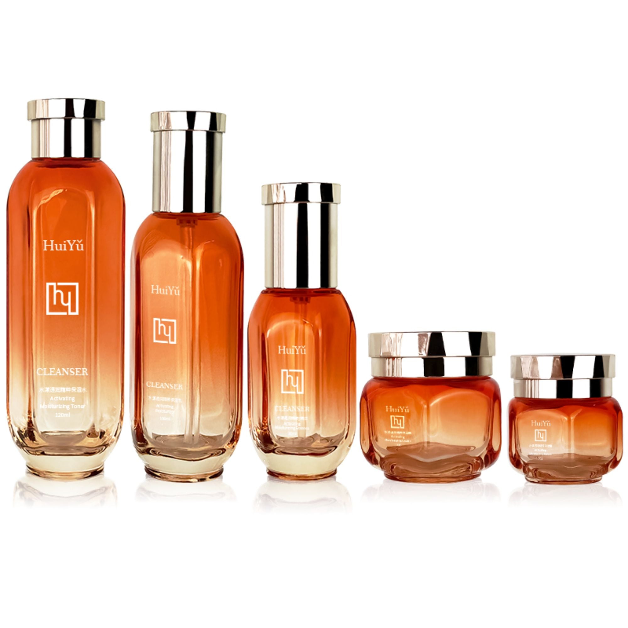 Costom Unique Design Glass Bottle Cosmetic HY-2382