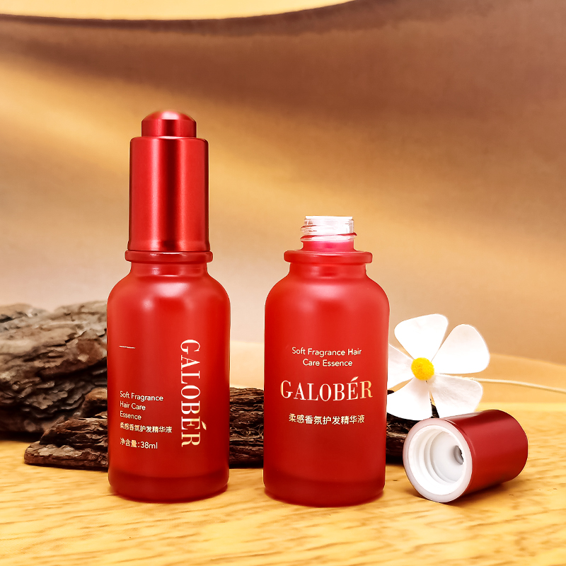Alta Qualità Bottiglia di Vetro da Serum con Gocciatore per Olio Essenziale Rosso Puro Vuota con Pipetta HY-1869