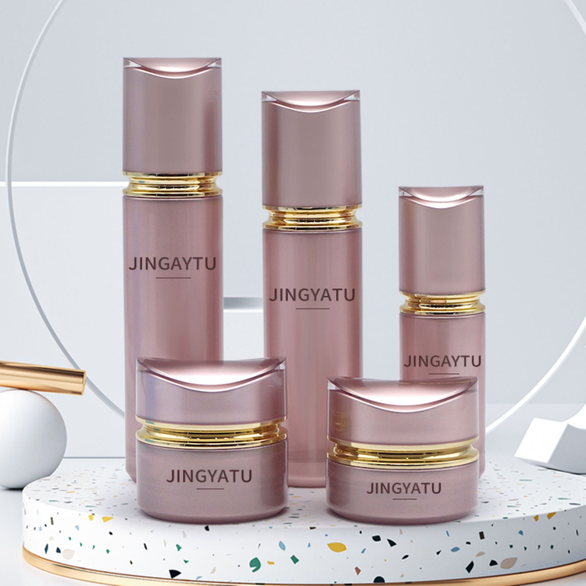 Cosmetic Oblique shoulder Screw Lid Glass Bottle empty HY-2380