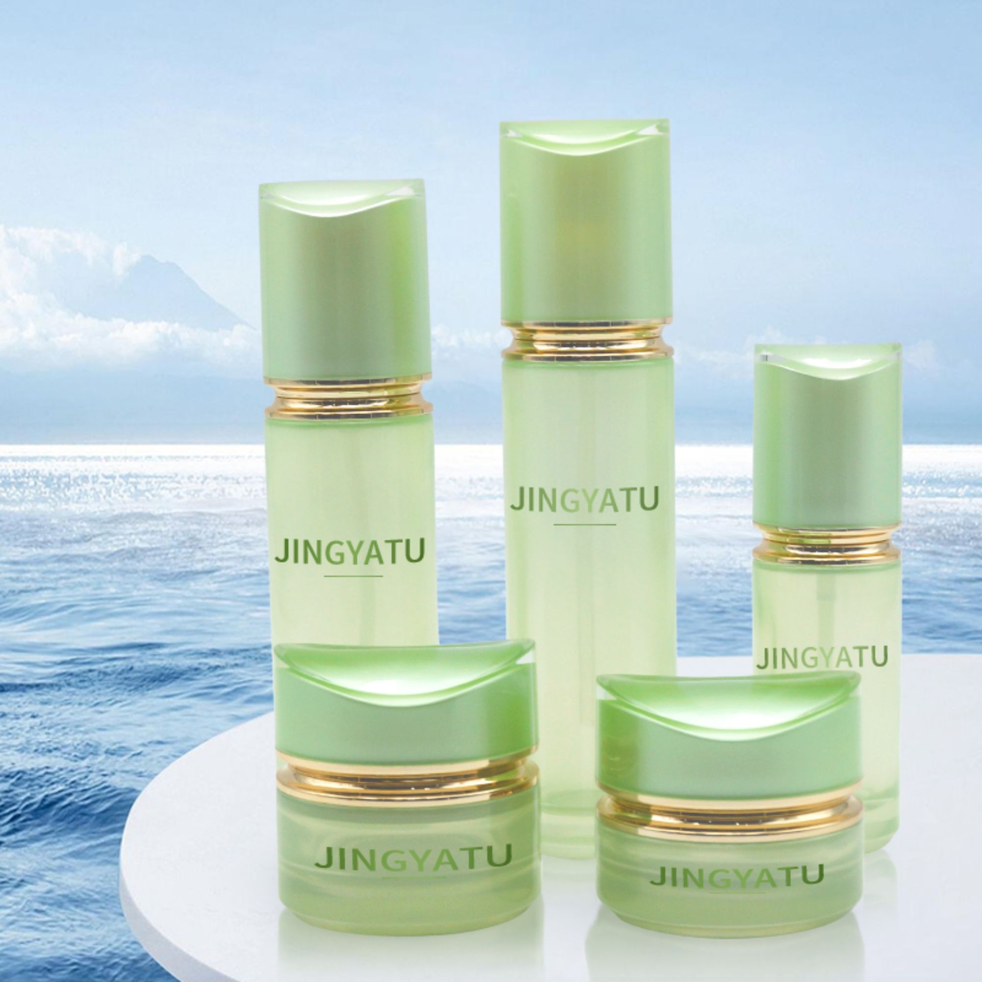 Cosmetic Oblique shoulder Screw Lid Glass Bottle empty HY-2380