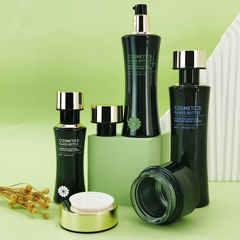 Full cover pressing lotion glass bottle with unique shape thorns on the bottle body HY-2406