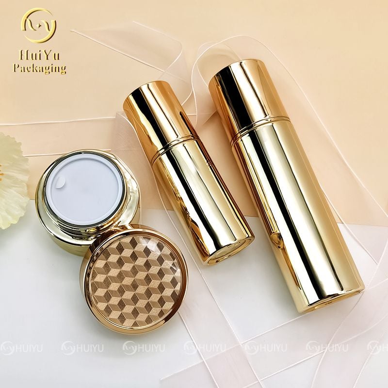 Luxury Electroplate Silver Gold Essential Oil Serum Glass Bottle HY-2405