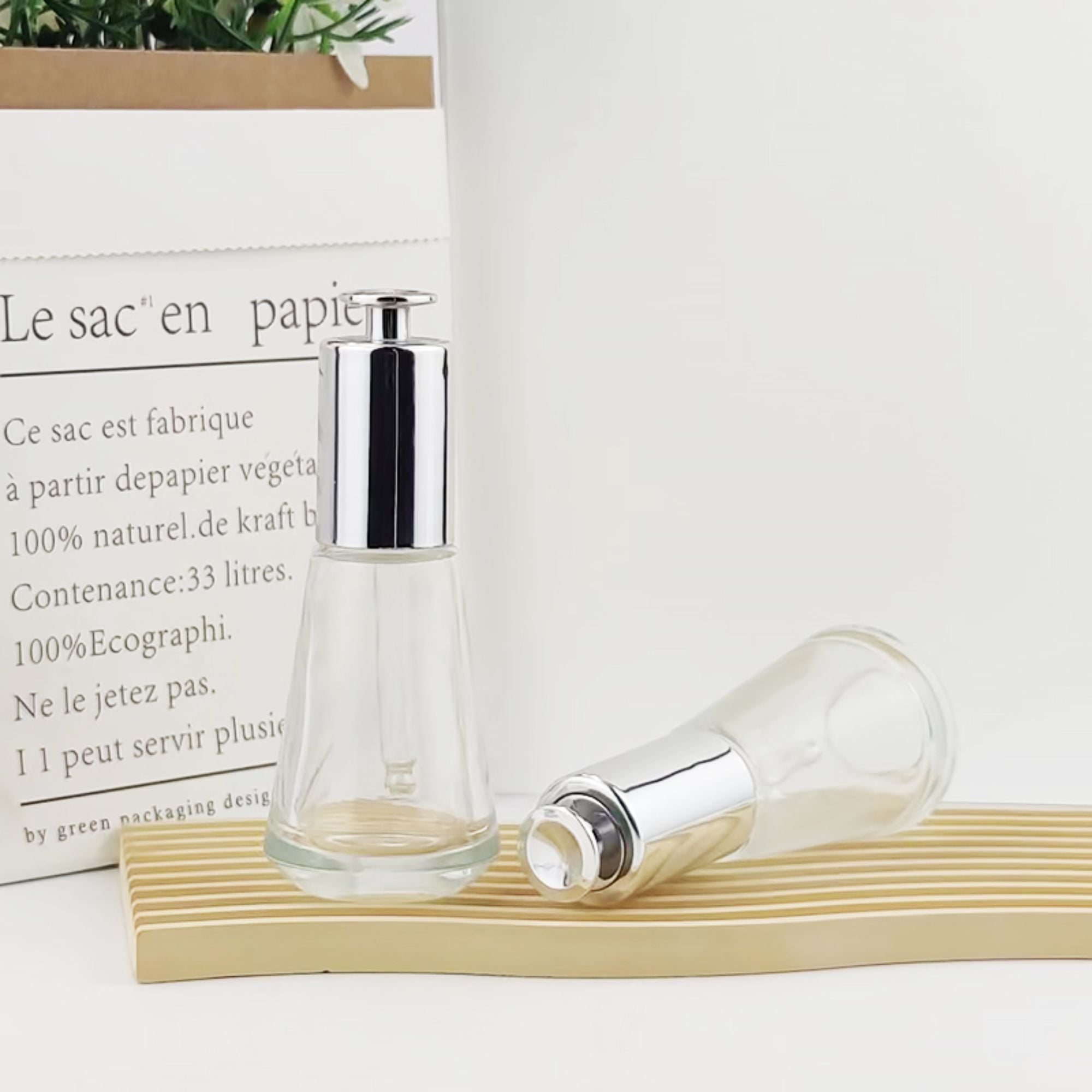 Transparent press pump essence liquid dropper bottle HY-1817