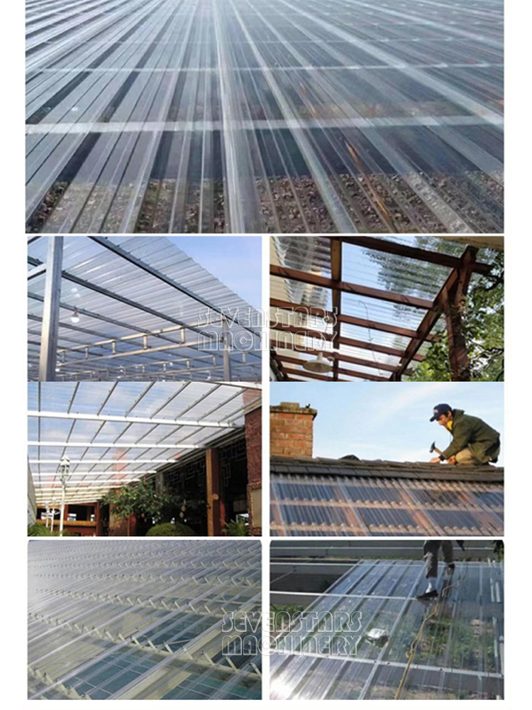 Sevenstars Customized PET Wave RoofingTransparent Panel Roofing Tile extrusion Line wave sheet Making Machine factory