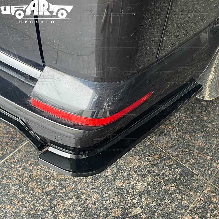 vw t6 rear side splitter gloss black