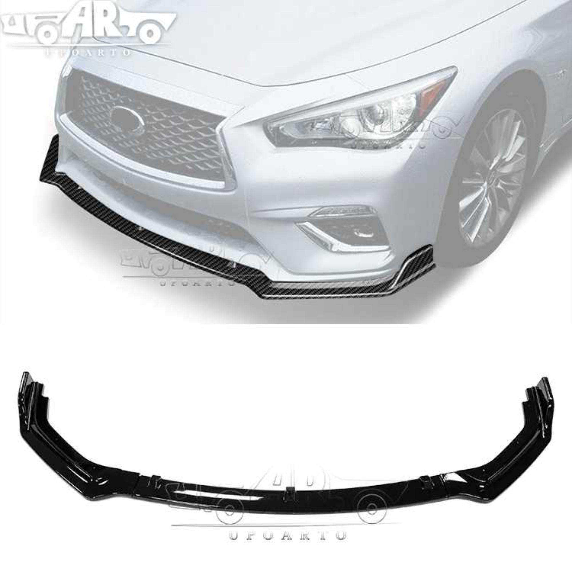 AR-Infiniti-008 3 قطع شفة أمامية لسيارة إنفينيتي Q50 2018-2021