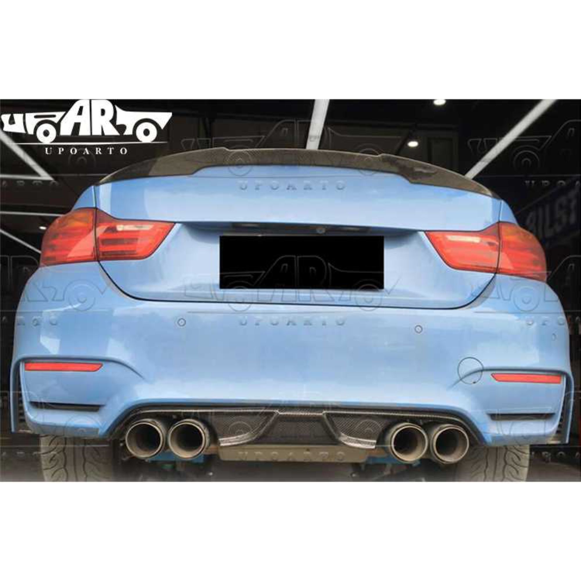 AR-BMW-0179 AK Style Bibir Belakang Diffuser untuk BMW F80 M3 F82 M4 2014-2020