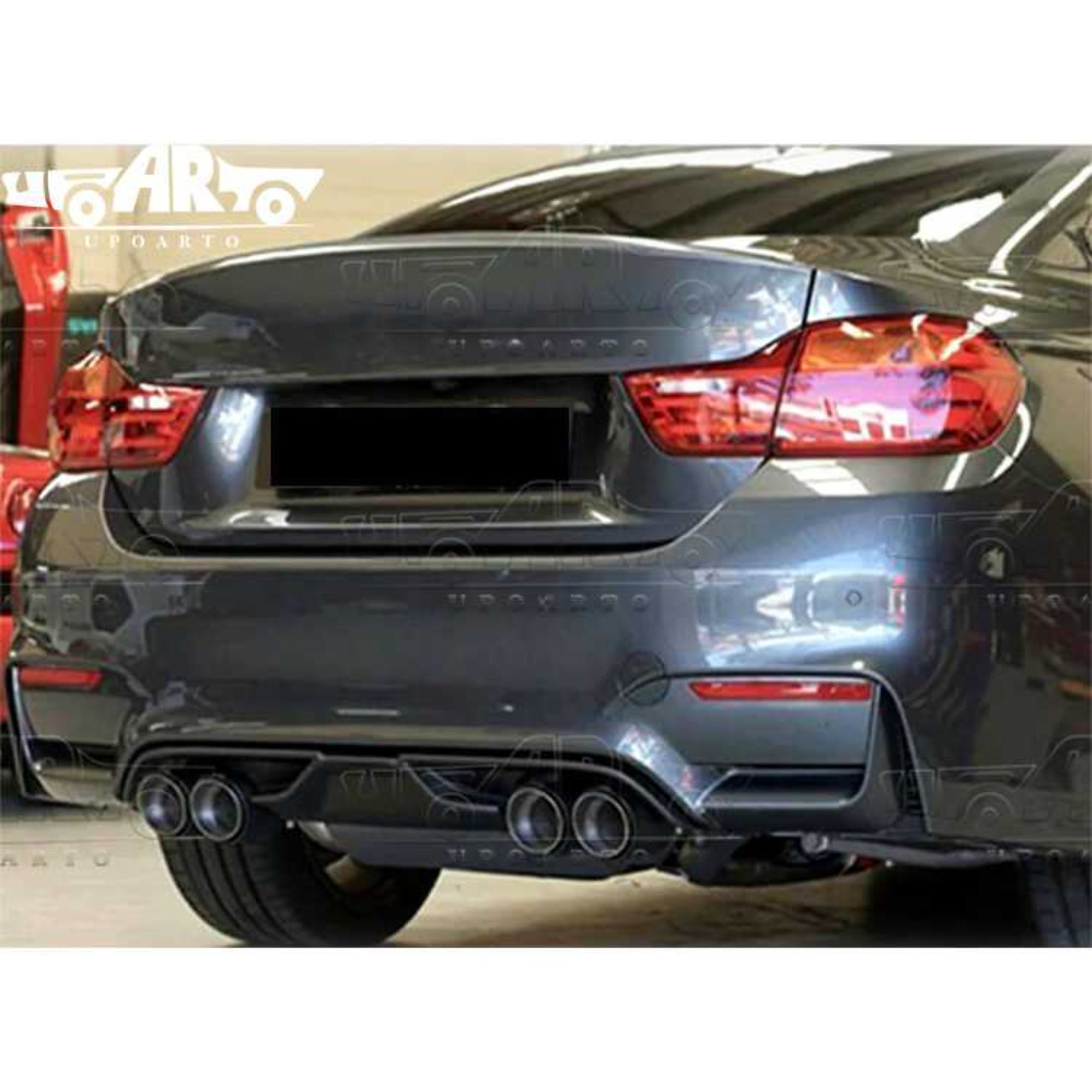 AR-BMW-0179 AK Style Bibir Belakang Diffuser untuk BMW F80 M3 F82 M4 2014-2020