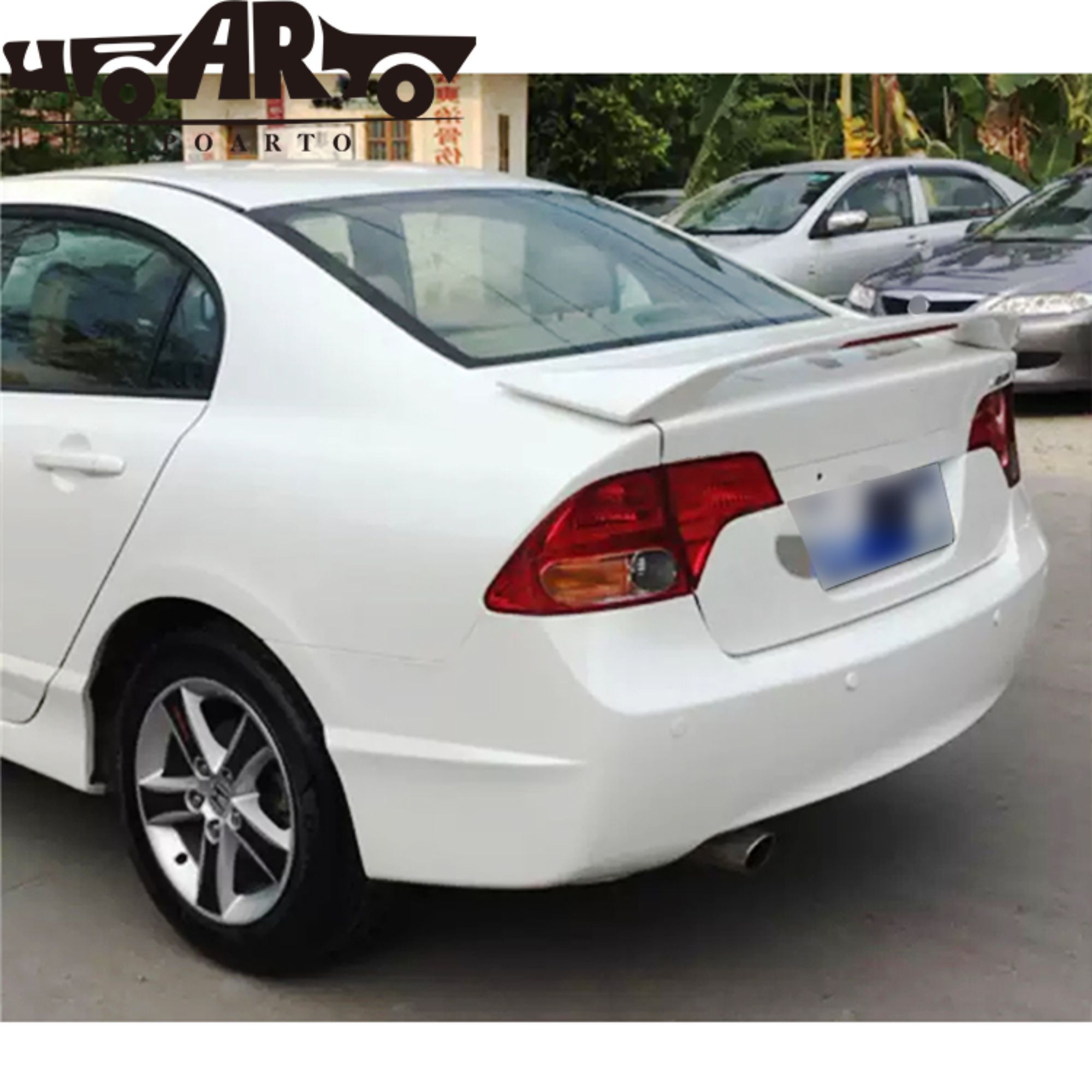 AR-Honda-006 Clip-on Style Include Lamp and Clamp Iron Parts Rear Spoiler For 8th Gen Honda Civic 2006-2011