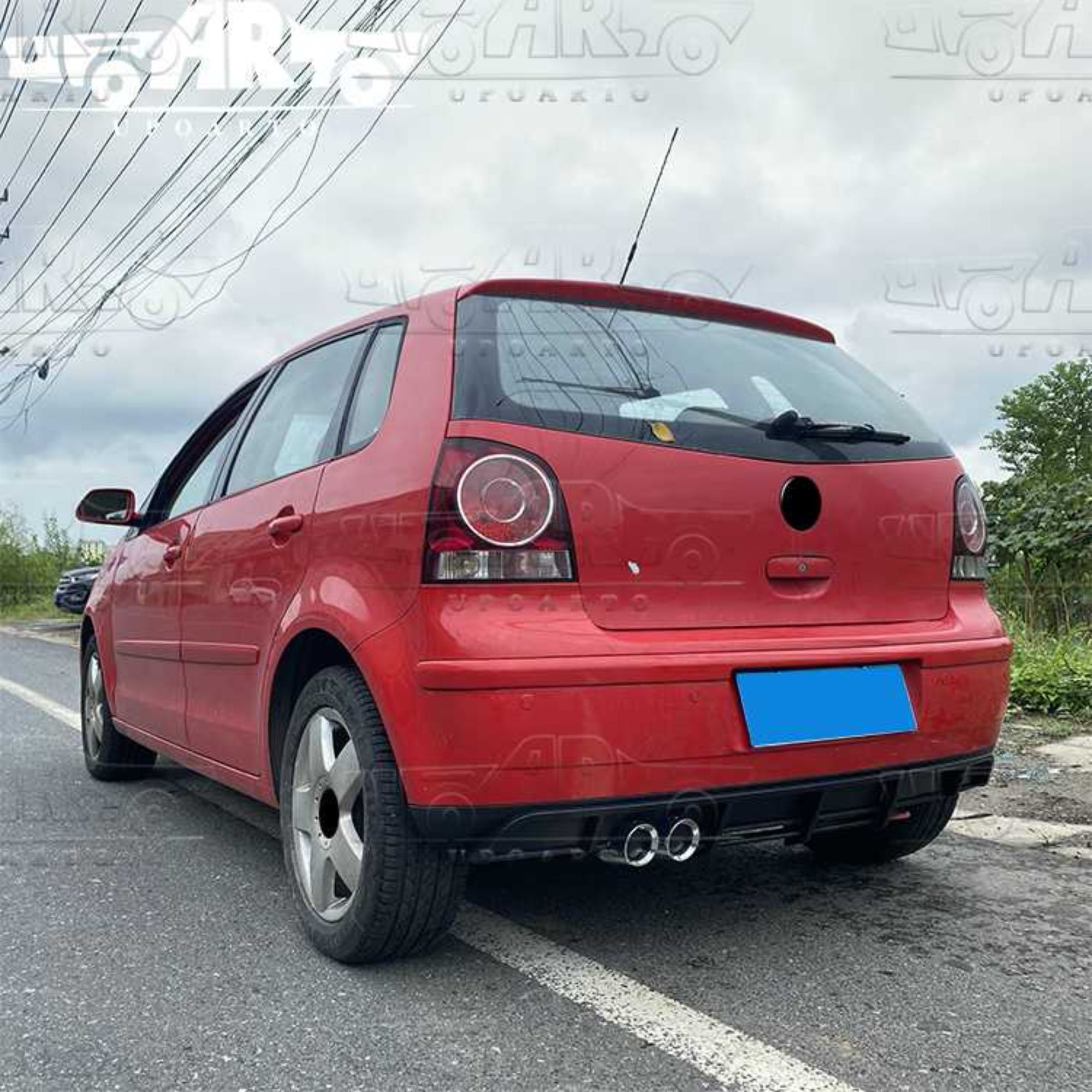 AR-VW-0180 Rear Lip With 2 Exhaust Pipes for Volkswagen Polo 2002-2009