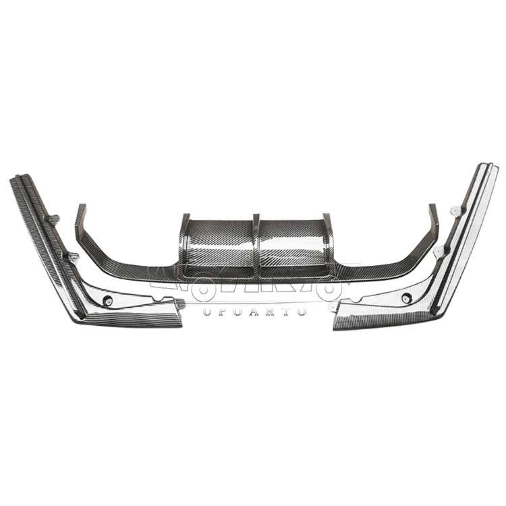 AR-BMW-0180 Diffuser Bibir Belakang V Style Dengan Splitter Samping Belakang untuk BMW F80 M3 F82 M4 2014-2020