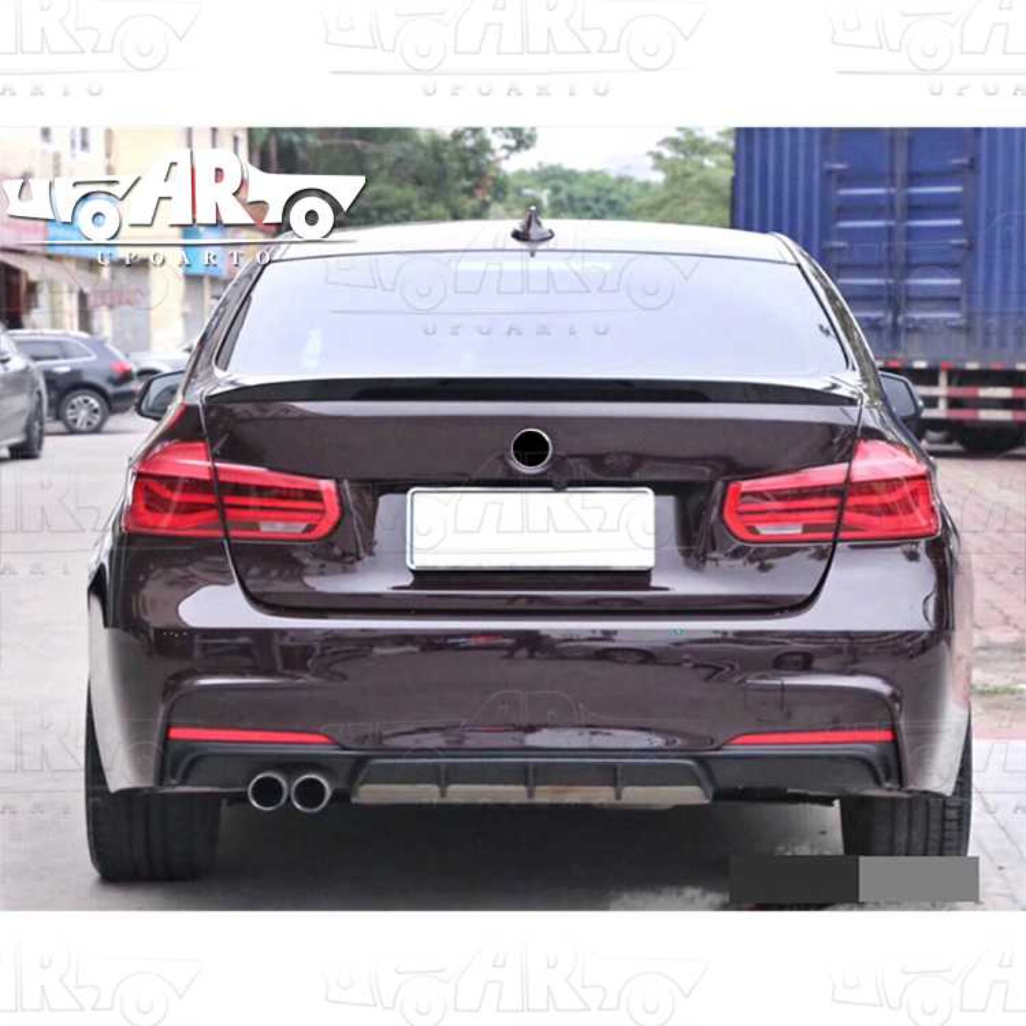 AR-BMW-0194 Left Dual Exhaust Pipes Rear Lip for BMW 3 Series F30 2012-2018