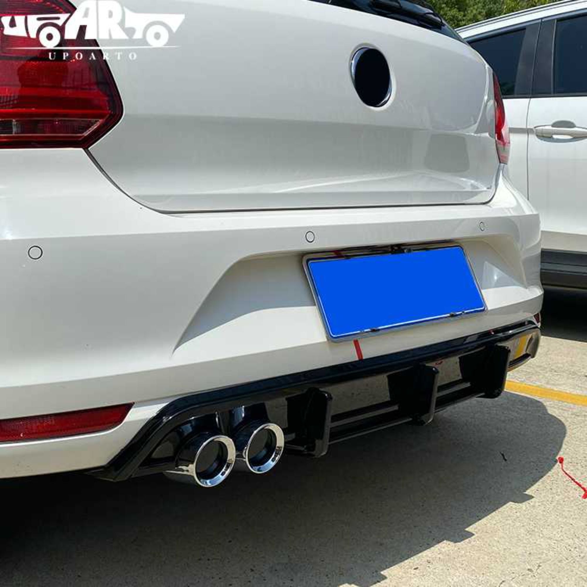 AR-VW-072 2 выхлоп түбеси бар арка губа Volkswagen Polo үчүн 2014-2018