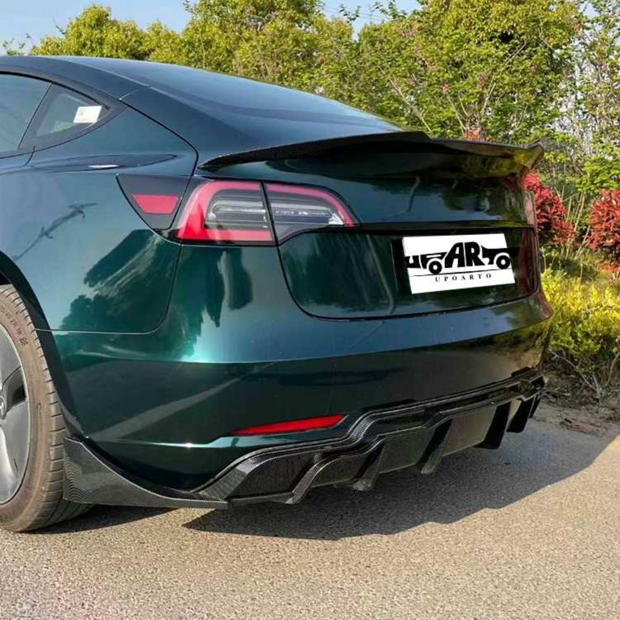 டெஸ்லா மாடல் 3க்கான AR-Tesla-010 AERO ஸ்டைல் ரியர் பம்பர் லிப் டிஃப்பியூசர் 2017-2022