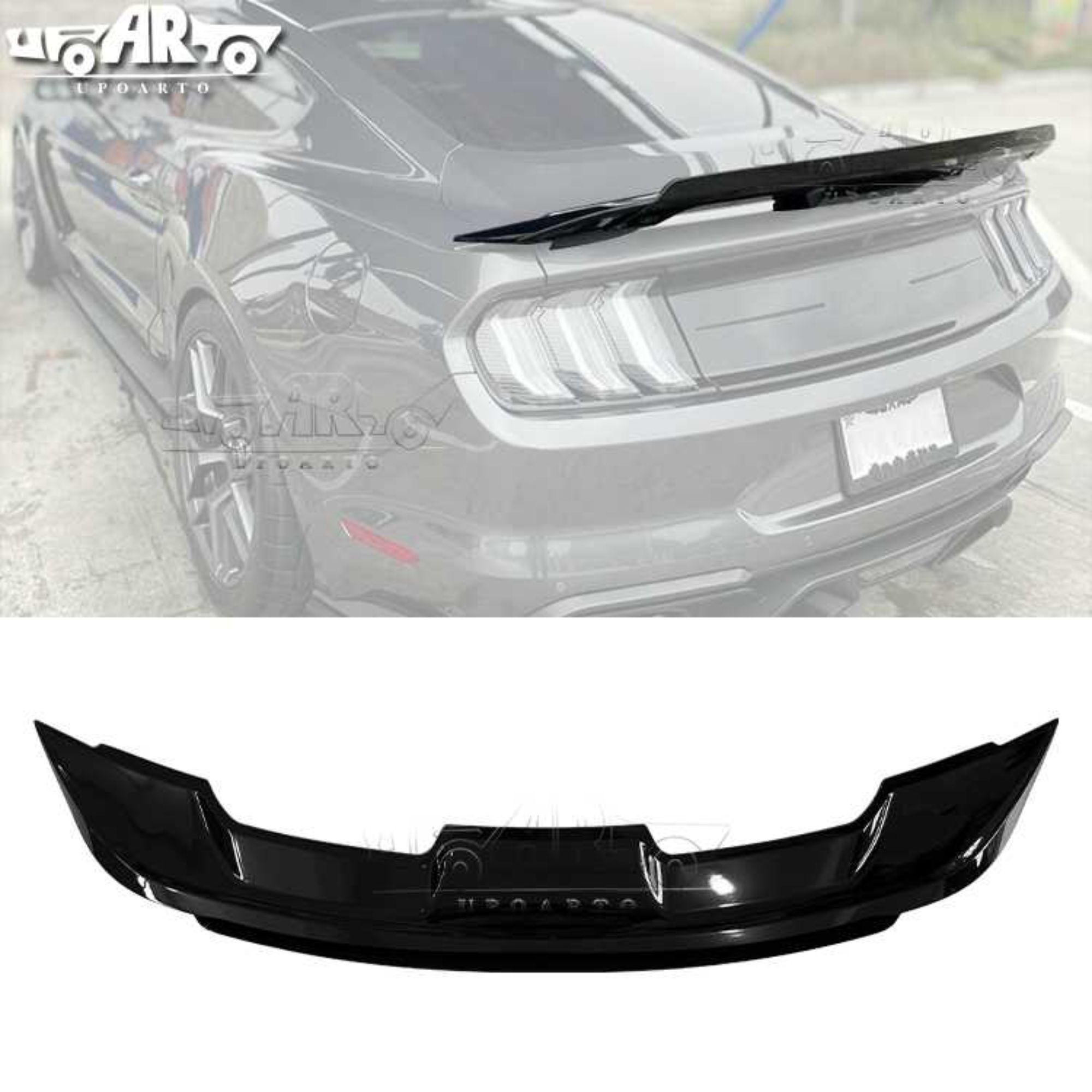 AR-Mustang-009 With Gurney Flap Wickerbill GT500 Style Rear Spoiler for Ford Mustang 2015-2021