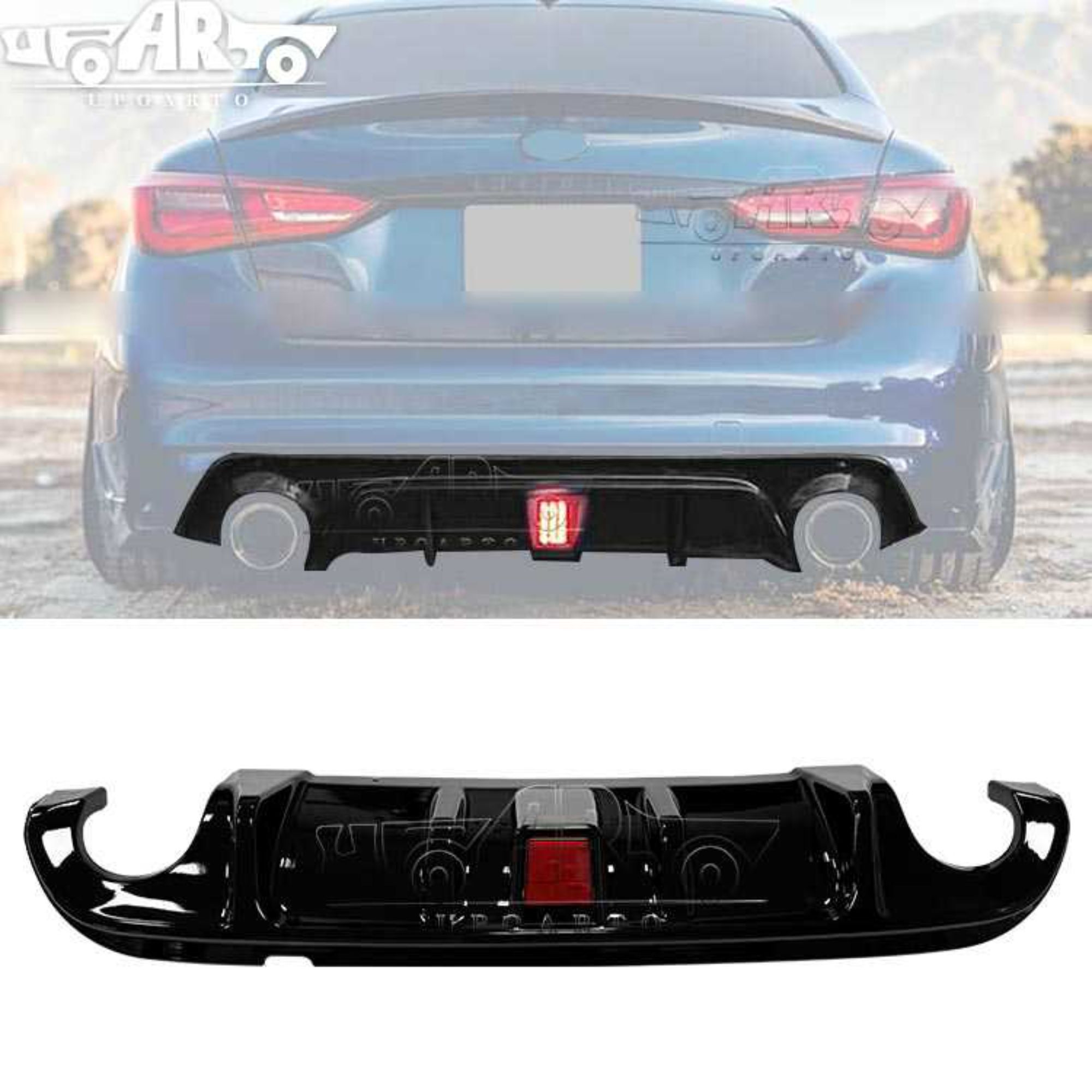 AR-Infiniti-011 With Light Rear Diffuser Lip for Infiniti Q50 2014-2017