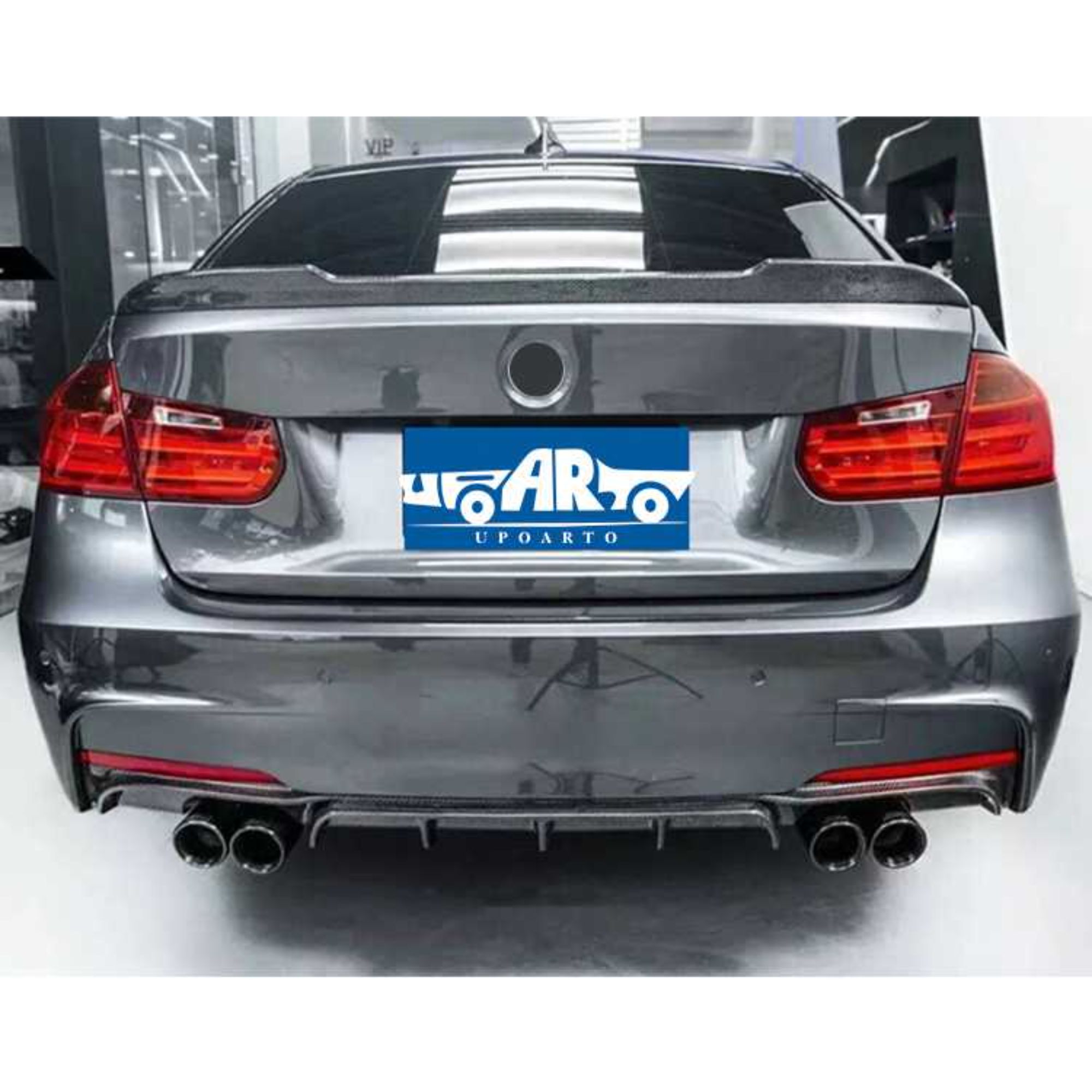 AR-BMW-0128 Left And Right Dual Exhaust Pipe Rear Lip for BMW 3 Series F30 F35 2012-2018