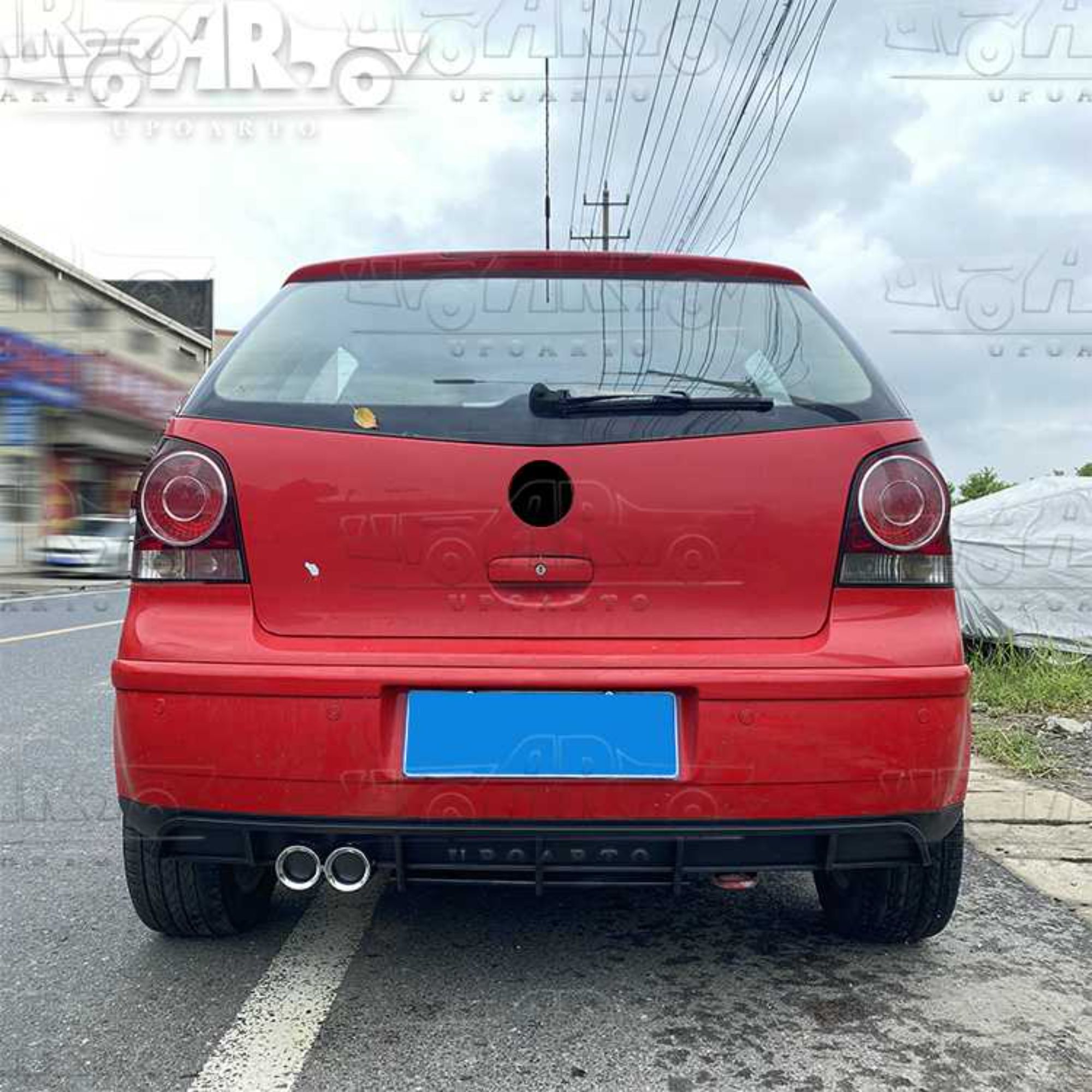 AR-VW-0180 Rear Lip With 2 Exhaust Pipes for Volkswagen Polo 2002-2009