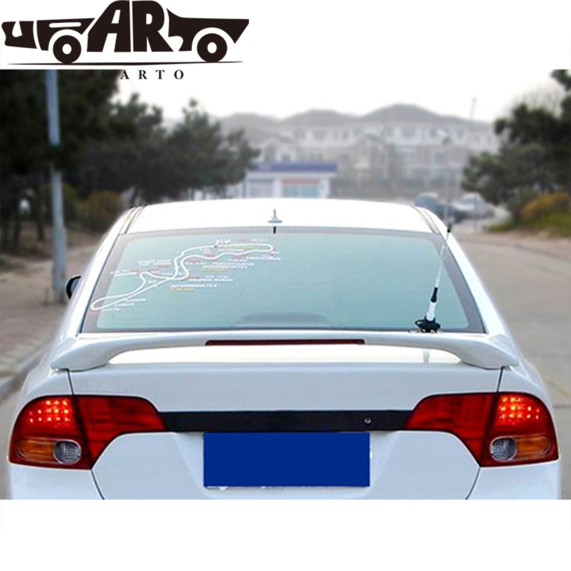 AR-Honda-006 Clip-on Style Include Lamp and Clamp Iron Parts Rear Spoiler For 8th Gen Honda Civic 2006-2011