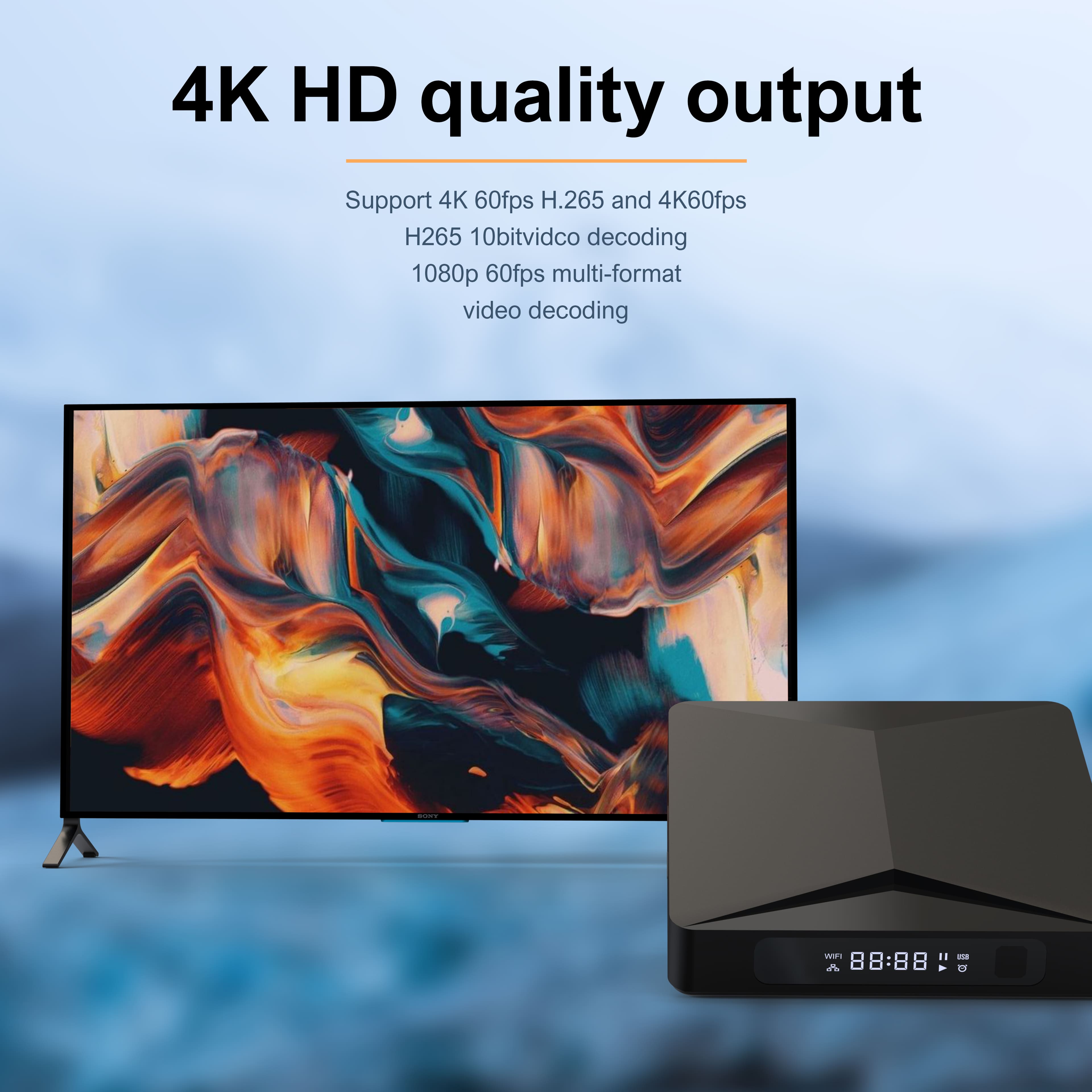 ELEBAO S905W2 Android 11 2.4/5G dual band wifi app auto-start 4K streaming Android tv box manufacture