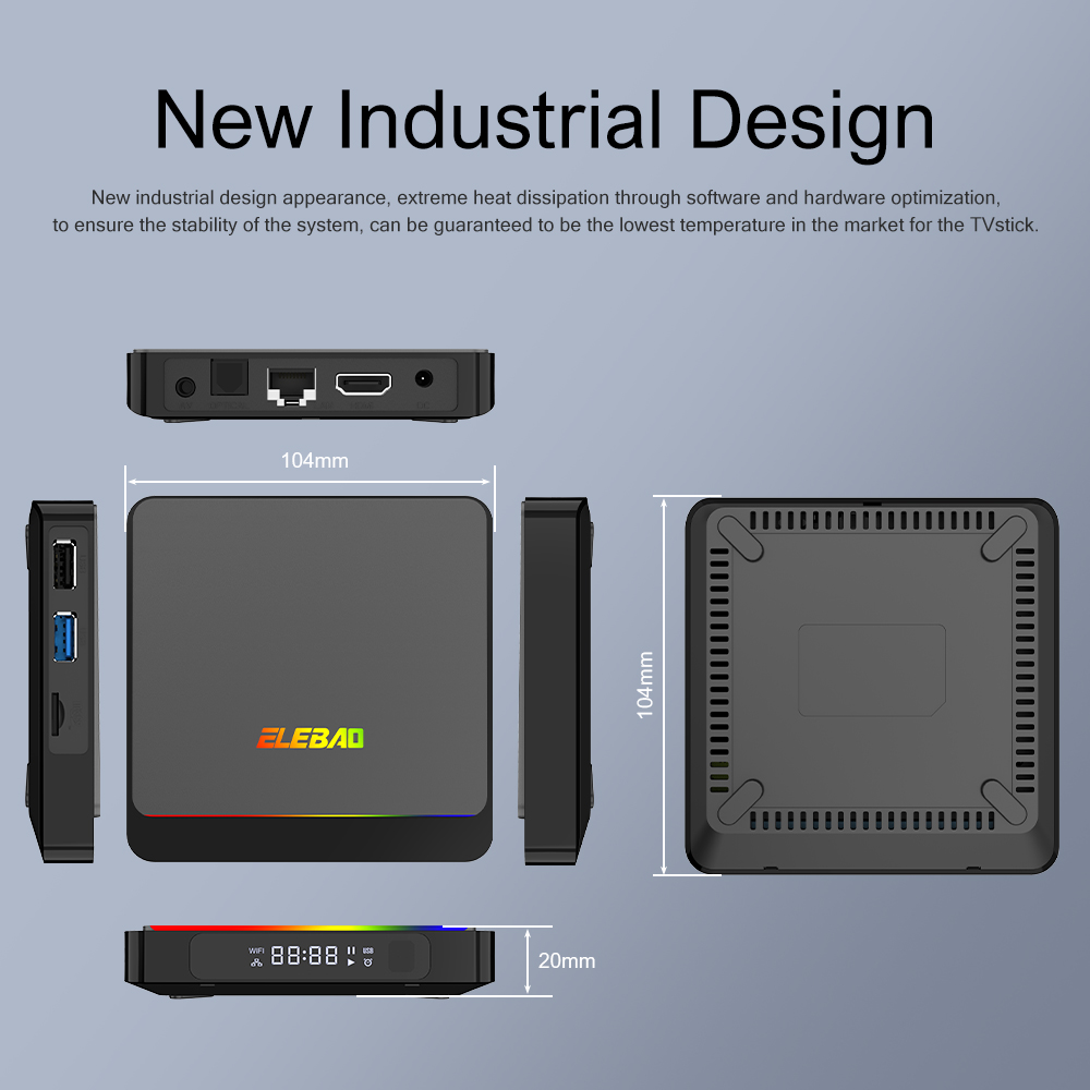 Patent design Android 11 S905X4 2.4/5G dual band wifi 8K AV1 decode with Dynamic RGB light smart tv box manufacture