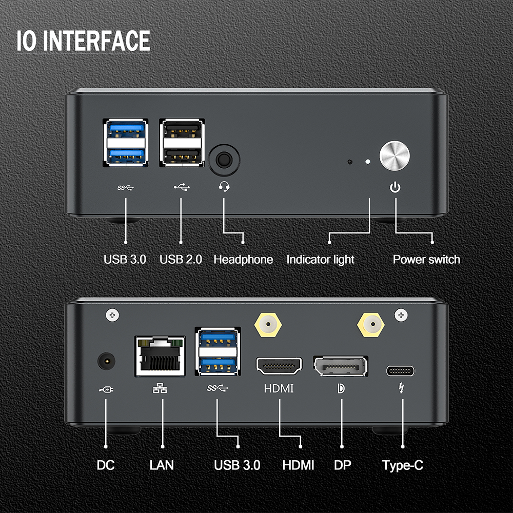 MPI10 11th Gen I3-1115G4/I5-1135G7/I7-1165G7 Intel Barebone Mini PC,Type C support eGPU manufacture