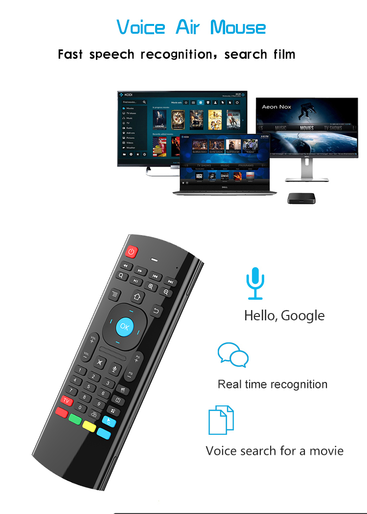 OEM Customize 2.4G Wireless Up to 10 Meters Remote Control MX3 Fly Air Mouse supplier