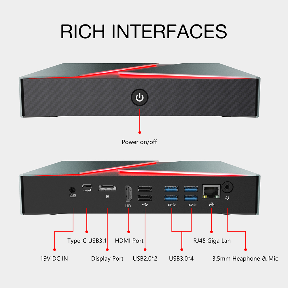 GX01 i5-9400H/ i7-9750H/i9-9980HK GTX1650 Win11 Mini computer pc details