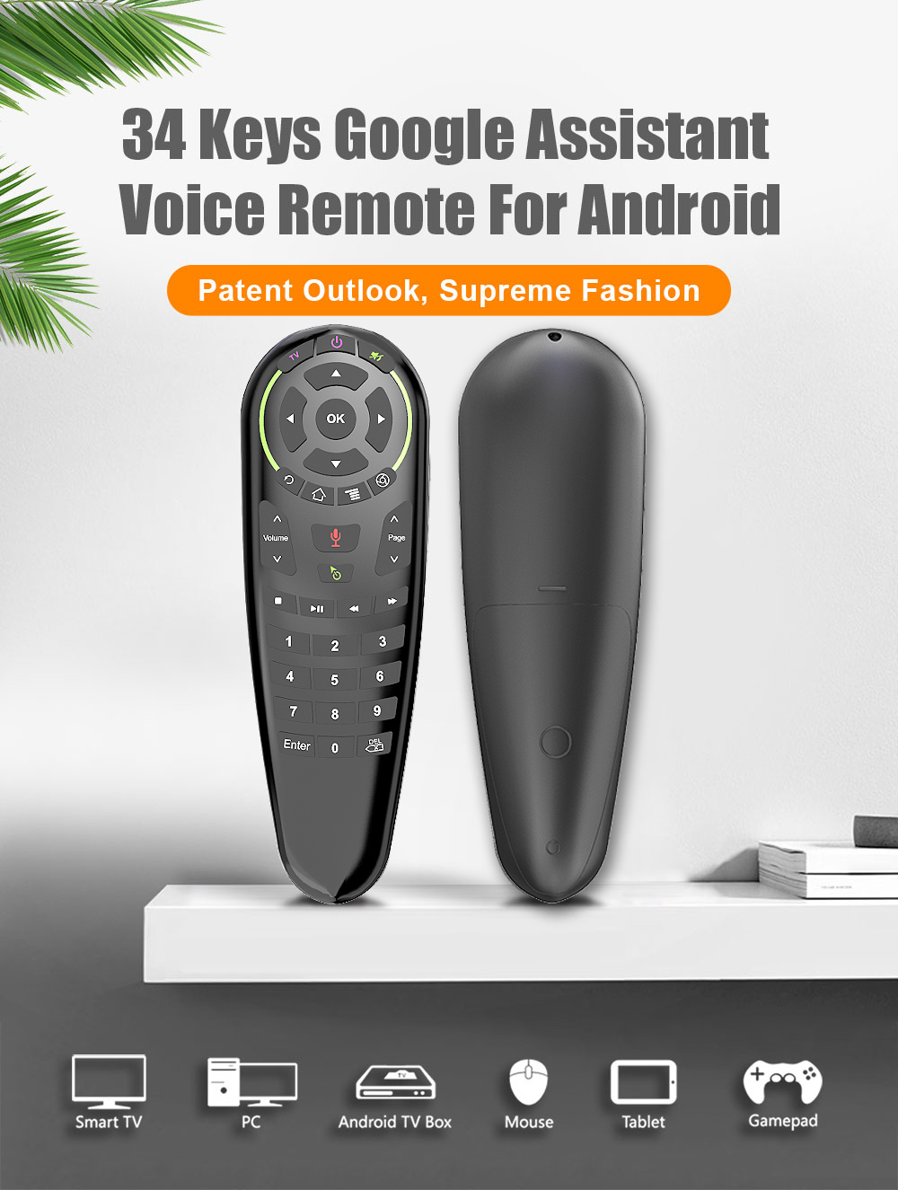 New Design G50 2.4G Google Assistant Voice  Airmouse Remote With Gyroscope, Learning and Button Config Function Voice remote supplier