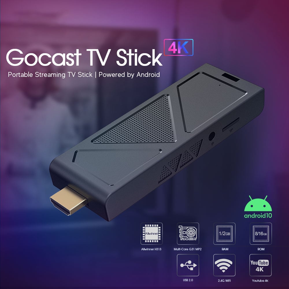 D5 ultra heat dissipation design Android 10 all winner h313 portable streaming tv stick media player manufacture