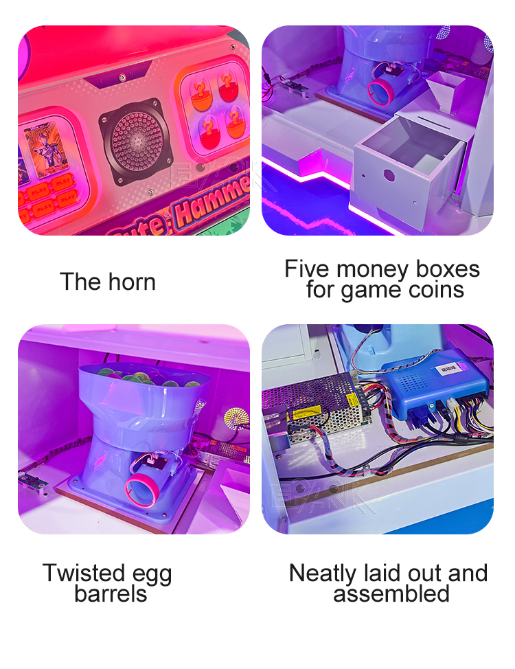 Kids Coin Operated Arcade Games Hitting Hammer Children Punching Video Ticket Game Machines factory