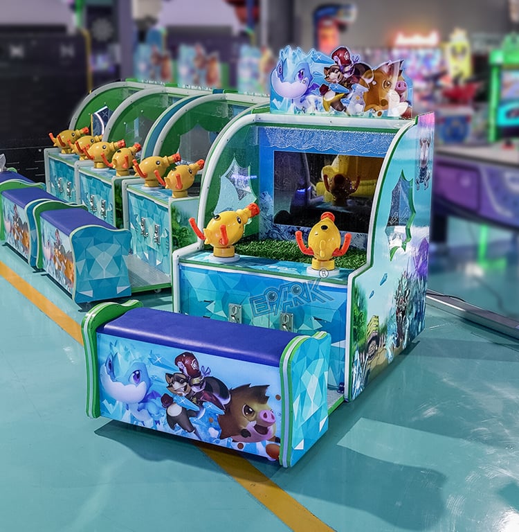 Kids Arcade Interactive Water Shooting Coin Operated Video Game Machine factory