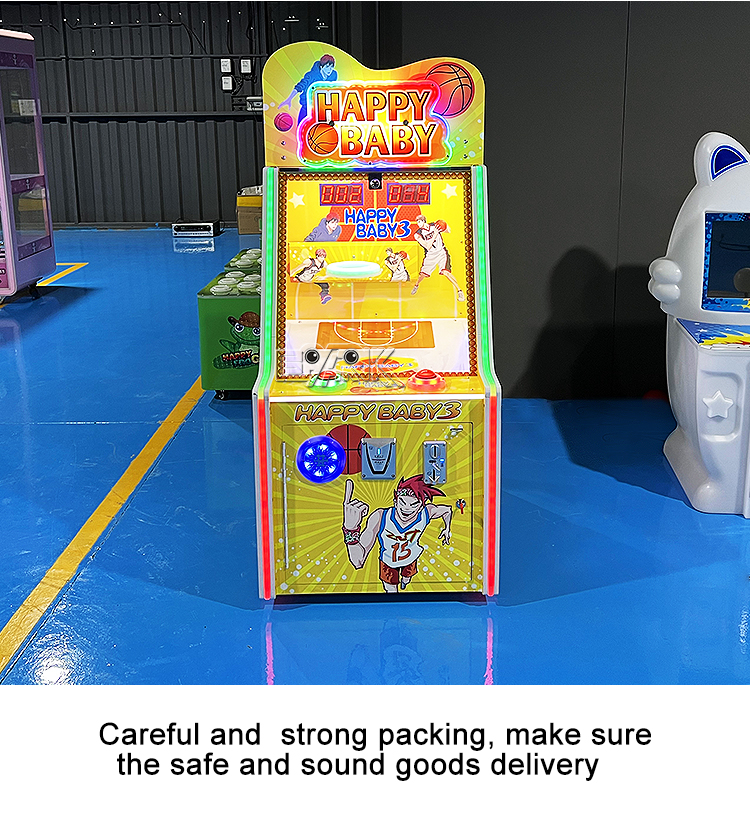 Coin Pusher Gaming Machine Happy Baby 3 Arcade Basketball Game Machine factory