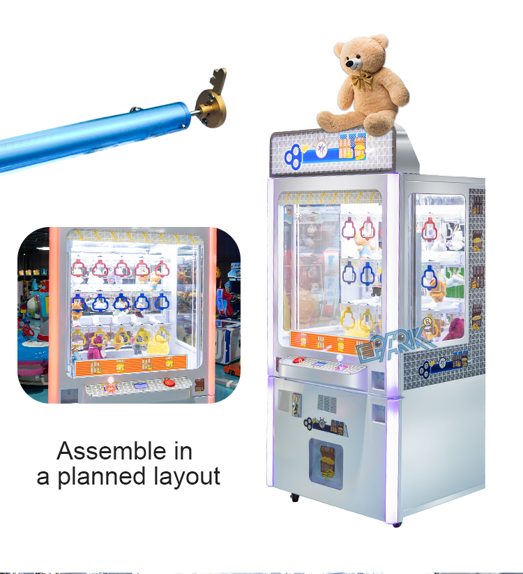 Coin Operated Pink Date Cut 2 Win Automatic Cut The Rope Prize Big Stuffed Toys Scissors Game Machine details