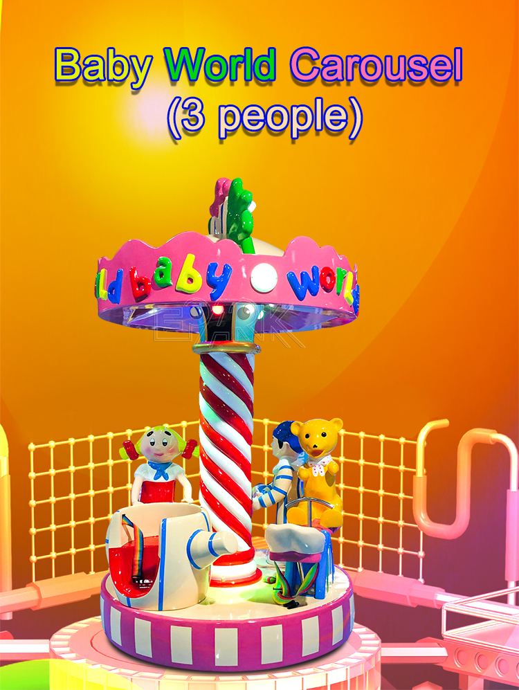 Indoor 3 Seats Kiddie Carousel Rides Mini Merry Go Round Kids Carousel Horse Rides For Sale supplier
