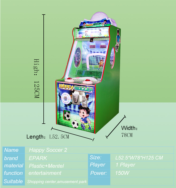 Happy Soccer Game Kids Coin Operated Football Shooting Prize games Machines factory