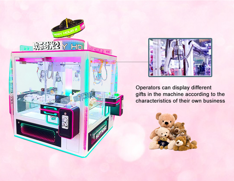 Doll Machine Commercial Gift 4 People Coin Operated Catching Candy Machine Claw Crane Machine factory