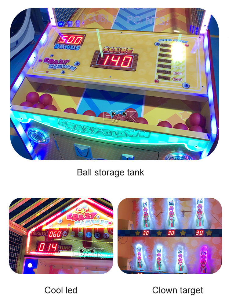 Clown Frenzy Redemption Machine Arcade Coin Operated Kids Indoor Games factory