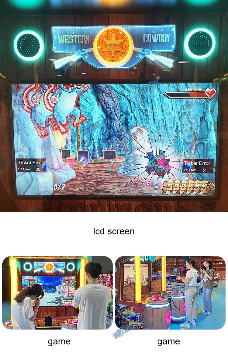 Coin Operated Free Bar West Cowboy Bar Kids Simulation Game Shooting Games Video Game Machine manufacture