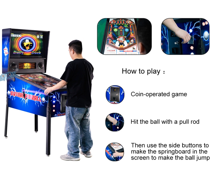 Coin Operated Pinball Mini 3d Video Virtual Pinball Arcade Game Machine manufacture
