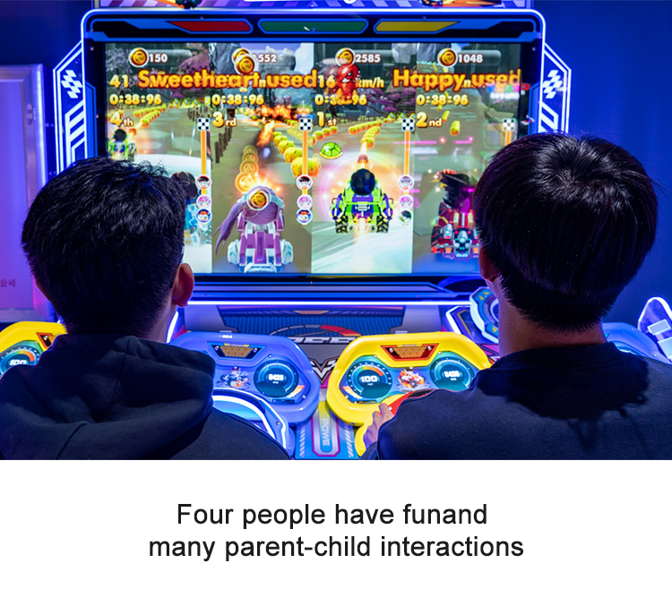 Wholesale Arcade Kids Coin Operated Machine Car Racing Kids Redemption Ticket Game 4p Speed Racing Car Game Machine details