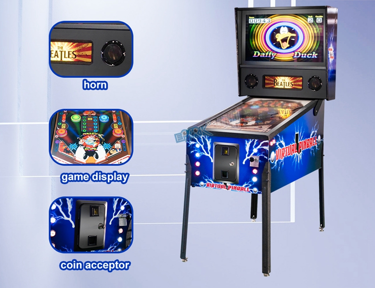 Coin Operated Pinball Mini 3d Video Virtual Pinball Arcade Game Machine manufacture