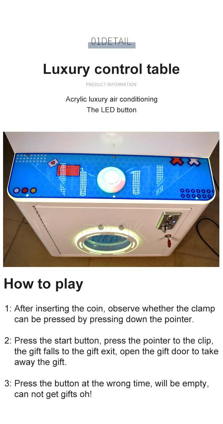 Coin Operated Prize Vending Machine Free Spin Clip Sticker Game Machine factory