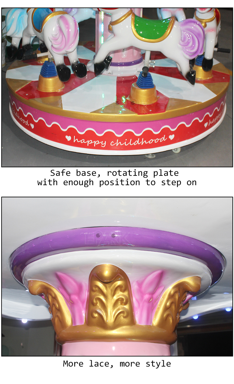 New Design Coin Operated Game Kids Fairground Carrusel Merry Go Round Carousels Merry Go Round For Sale manufacture