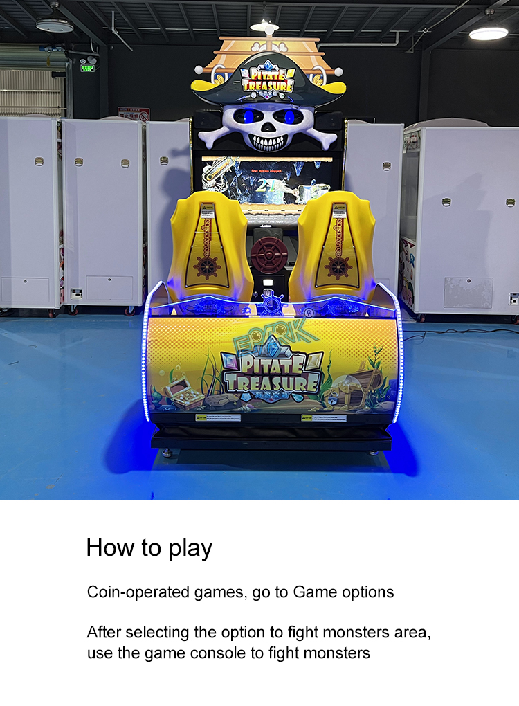 Coin Operated 2 Players Shooting Simulator Game Machine Pirate Treasure Shooting Arcade Game Machine factory