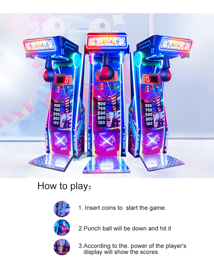 New Coin Operated Sports Arcade Boxing Game Machine Big Boxing Punching Fire Boxing Machine factory