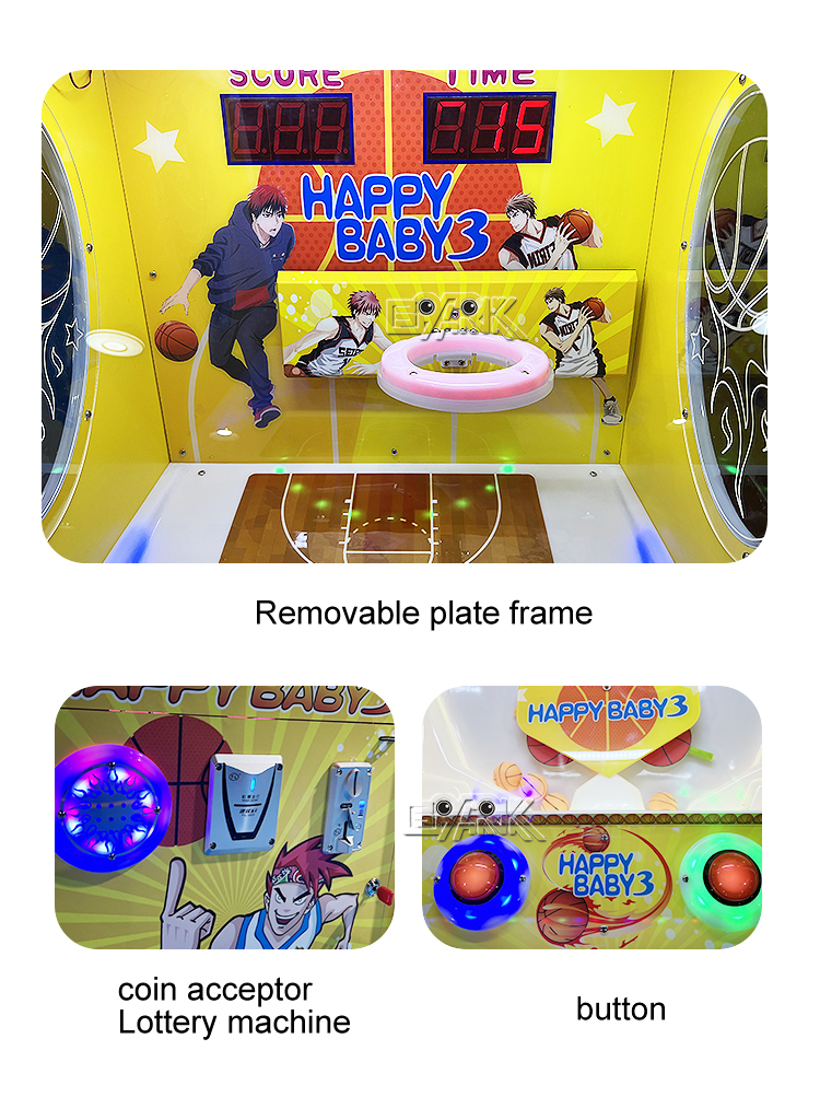 Coin Pusher Gaming Machine Happy Baby 3 Arcade Basketball Game Machine details