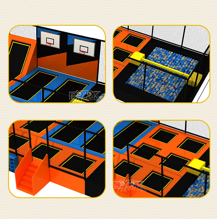 Commercial New Soft Indoor Trampoline Kids Amusement Jumping Trampoline Park Equipment For Children factory