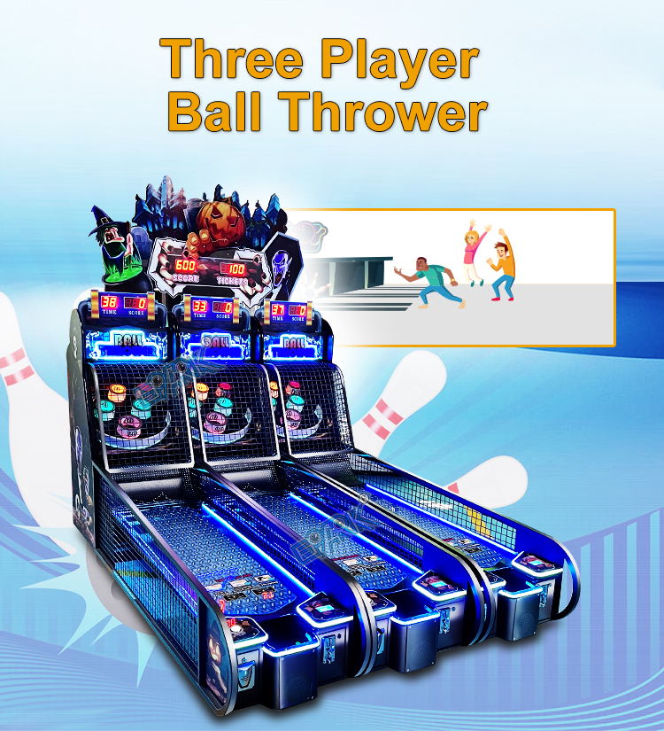 Coin Operated Bowling Game Machine 3 Players Bowling Arcade Game Crazy Bowling Simulator Kid Indoor For Game Central factory