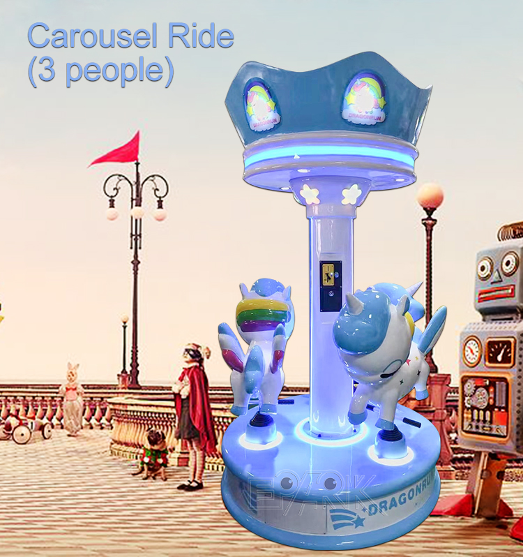 Hot Sale Amusement Park Fairground Whirligig Merry Go Round Good Used Small 3 Seats Mini Carousel For Sale factory